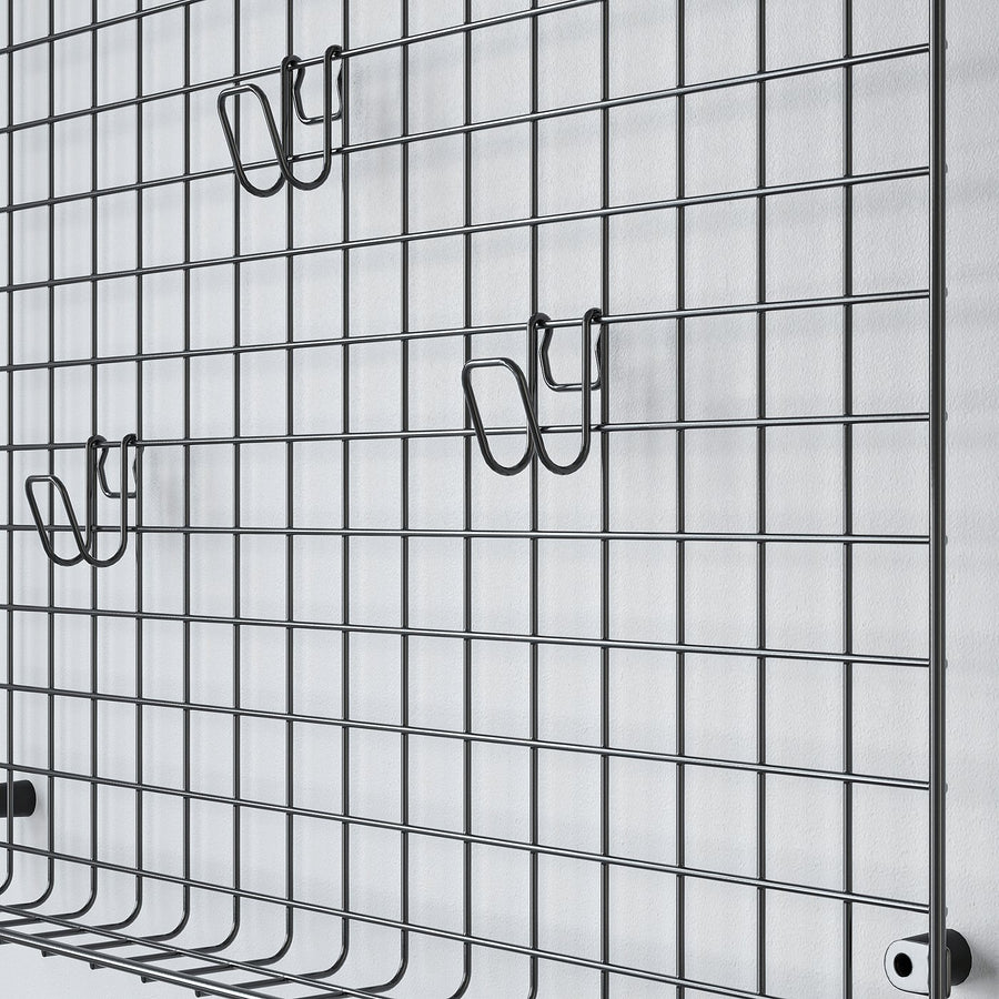GREJIG wall grid with rail, grey, 58x59 cm