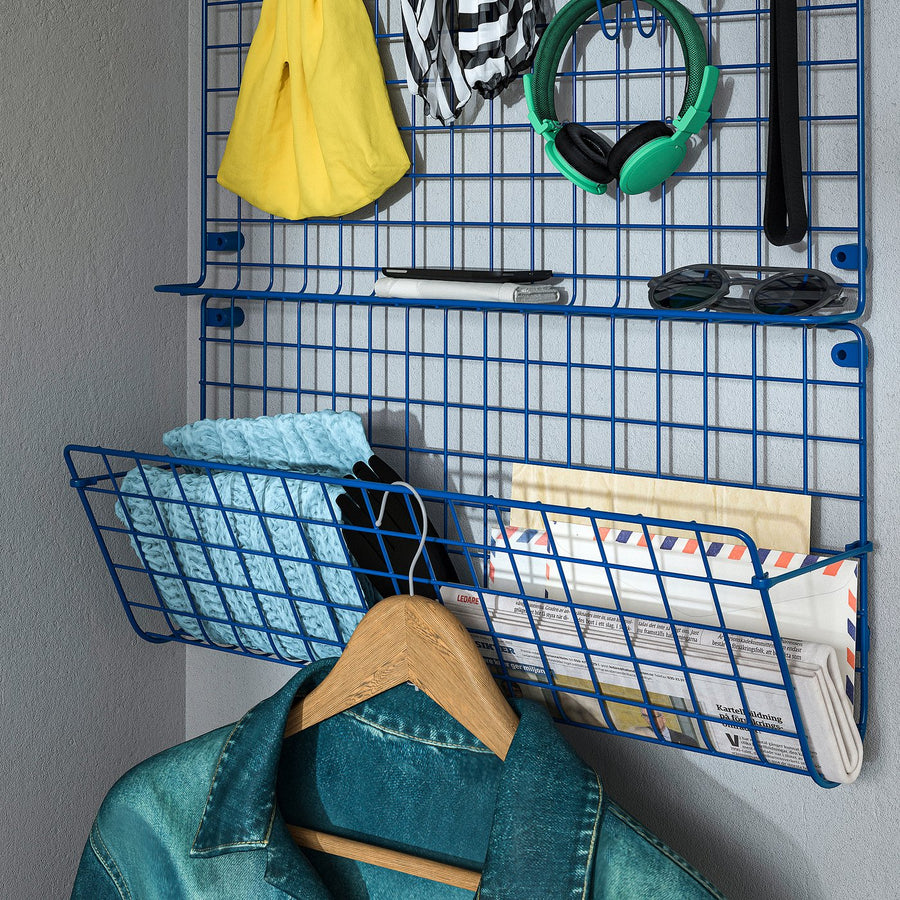 GREJIG wall pocket, blue, 58x17x28 cm