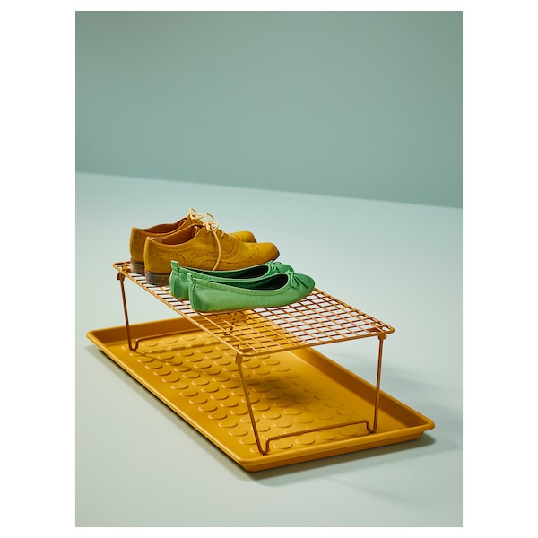 GREJIG - Shoe rack, dark yellow, 58x27x17 cm