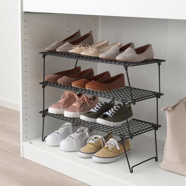 GREJIG shoe rack, grey, 58x27x17 cm