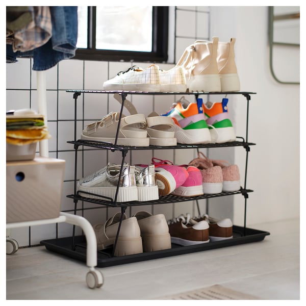 GREJIG - GREJIG Shoe rack, grey, 58x27x17 cm