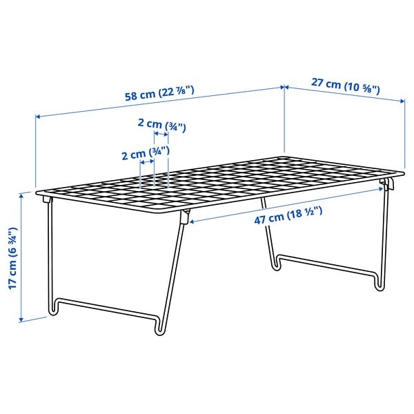 Ikea GREJIG - Shoe rack, grey, 58x27x17 cm