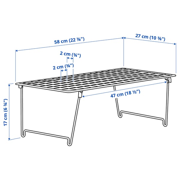 GREJIG shoe rack, grey, 58x27x17 cm