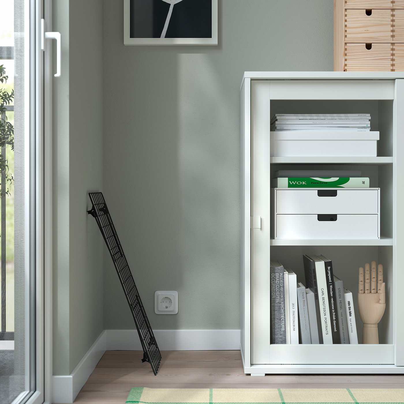 GREJIG shoe rack, grey, 58x17x27 cm