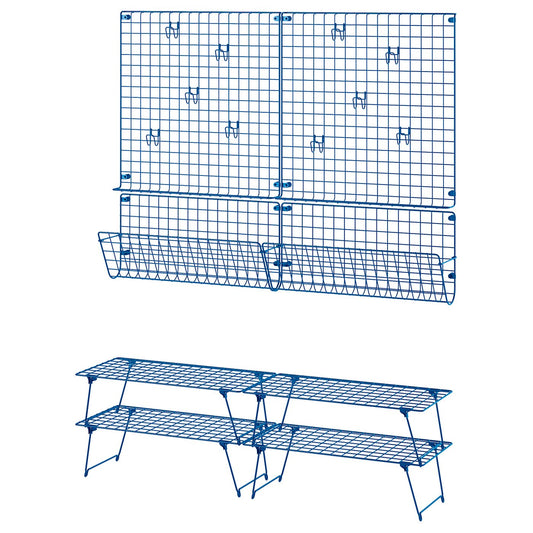 GREJIG hallway furniture, set of 8, blue