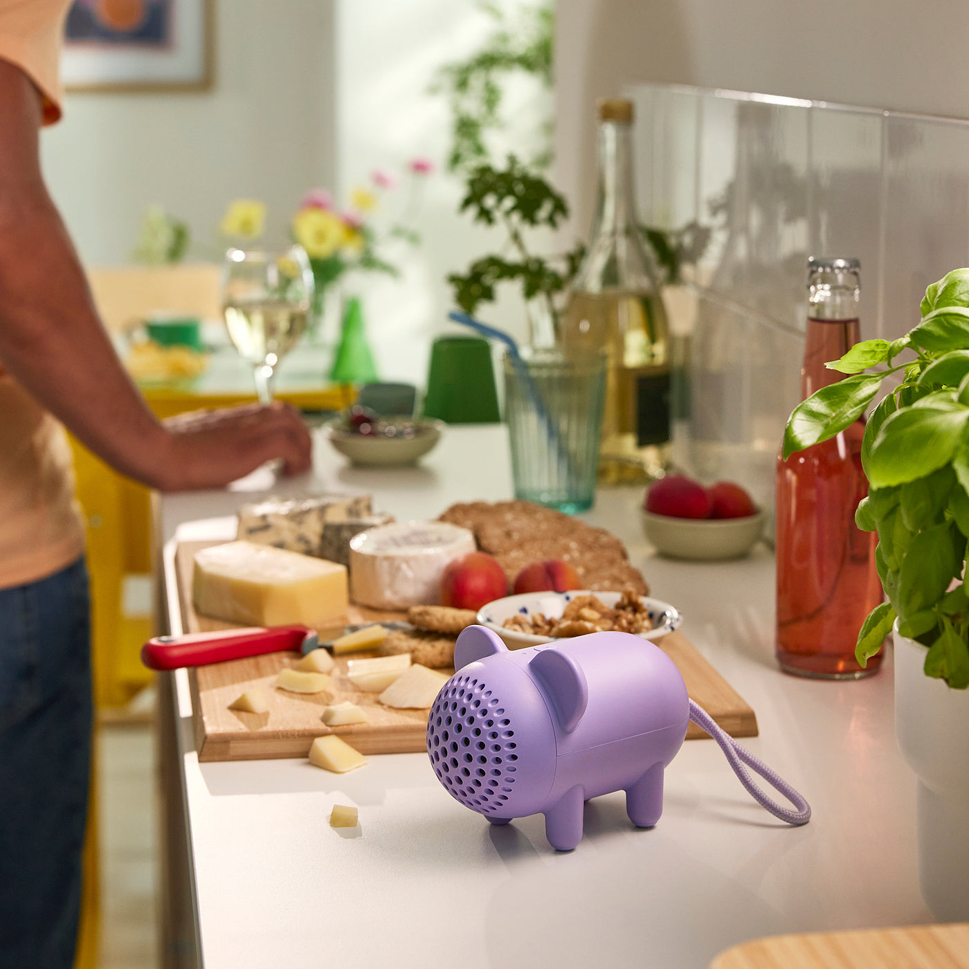 GREJSIMOJS portable Bluetooth speaker, mouse/purple, 13x8.6 cm