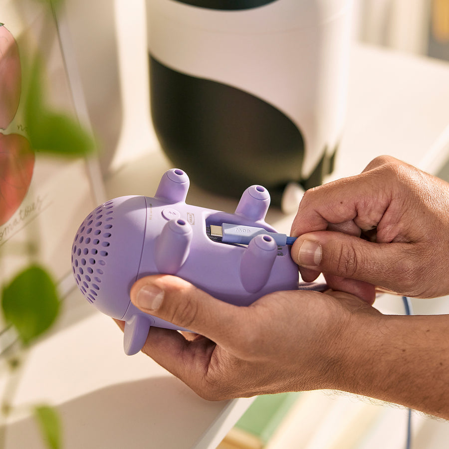 GREJSIMOJS portable Bluetooth speaker, mouse/purple, 13x8.6 cm