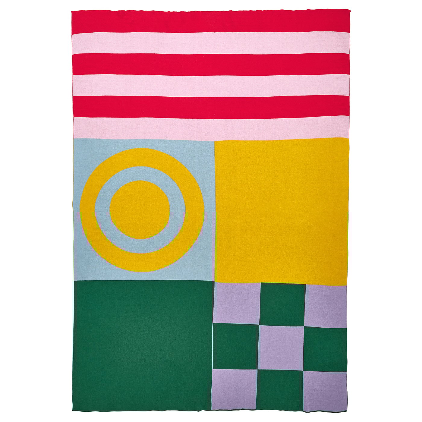GREJSIMOJS blanket, patterned/multicolour, 170x130 cm