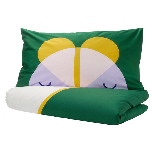 GREJSIMOJS duvet cover and pillowcase, multicolour, 200x150 cm