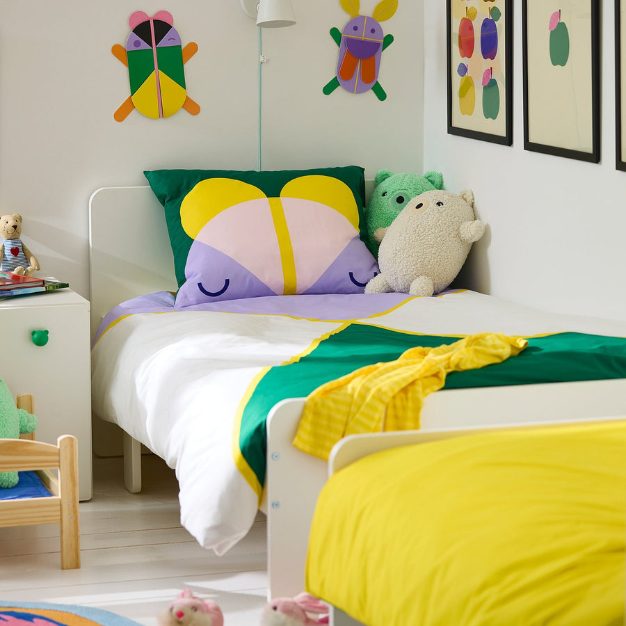 GREJSIMOJS duvet cover and pillowcase, multicolour, 150x200/50x80 cm