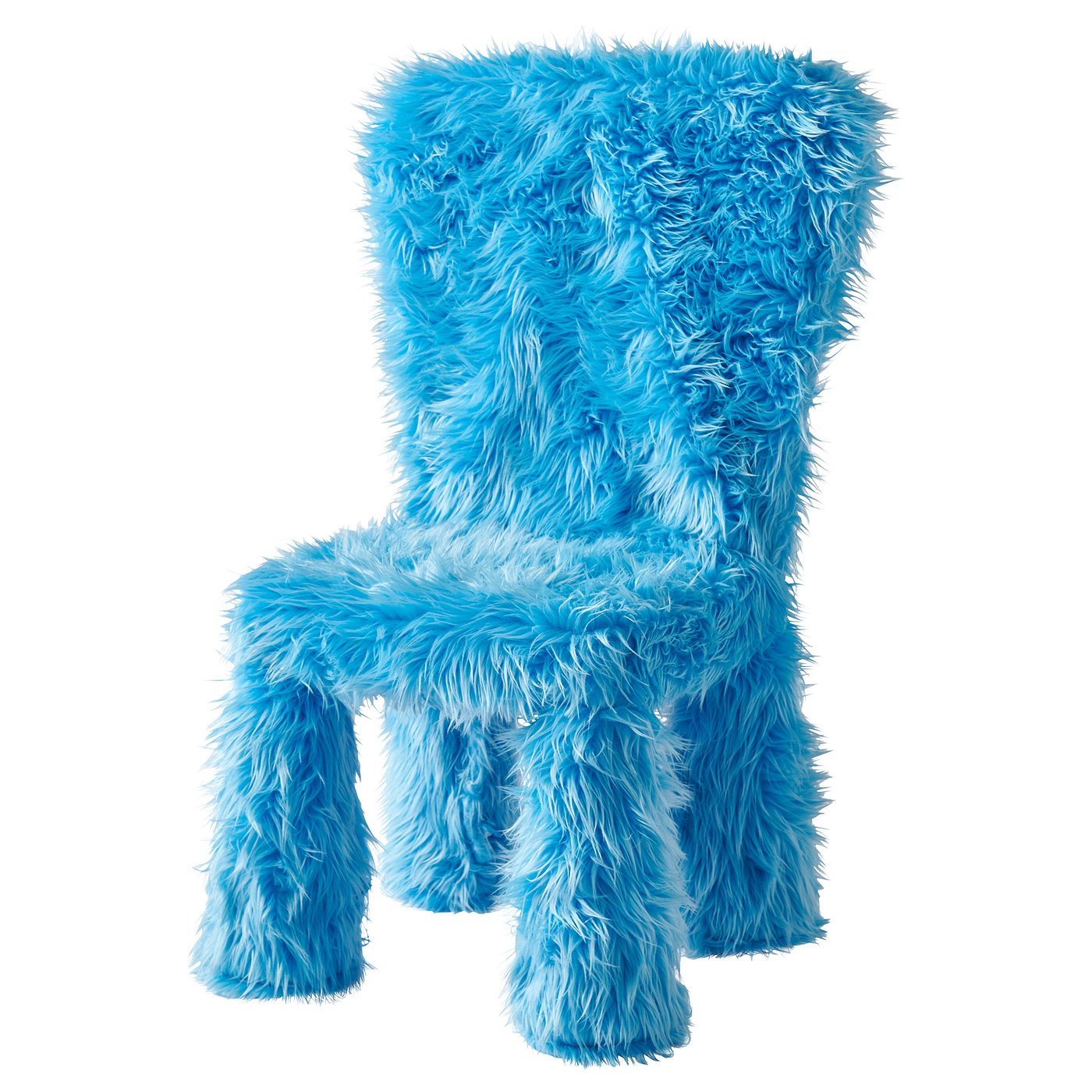 GREJSIMOJS cover for children's chair, faux fur/blue