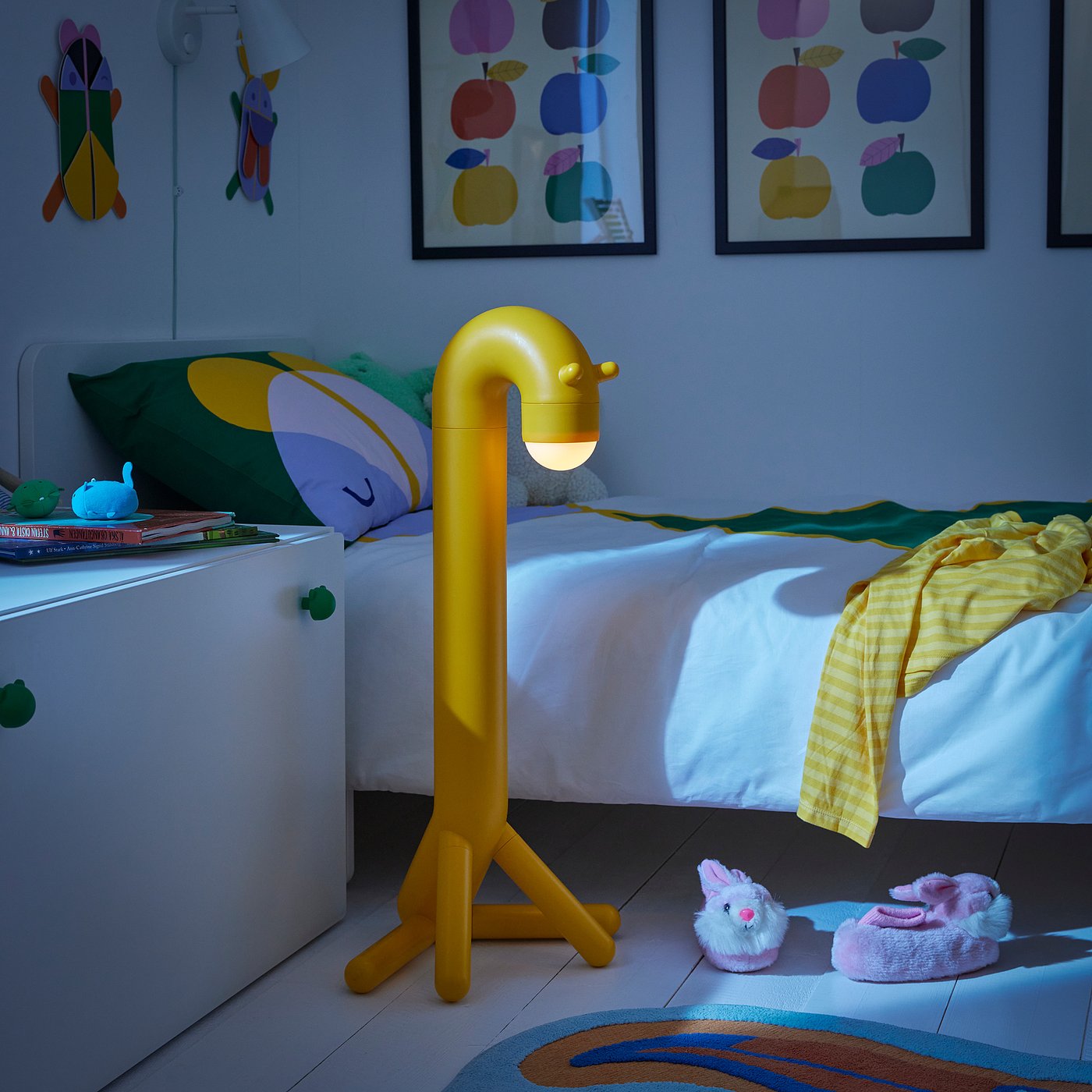 GREJSIMOJS LED decoration lighting, floor, giraffe/yellow battery-operated, 38x75 cm