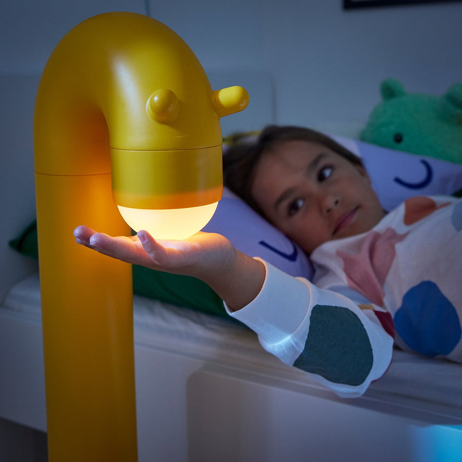 GREJSIMOJS LED decoration lighting, floor, giraffe/yellow battery-operated, 38x75 cm