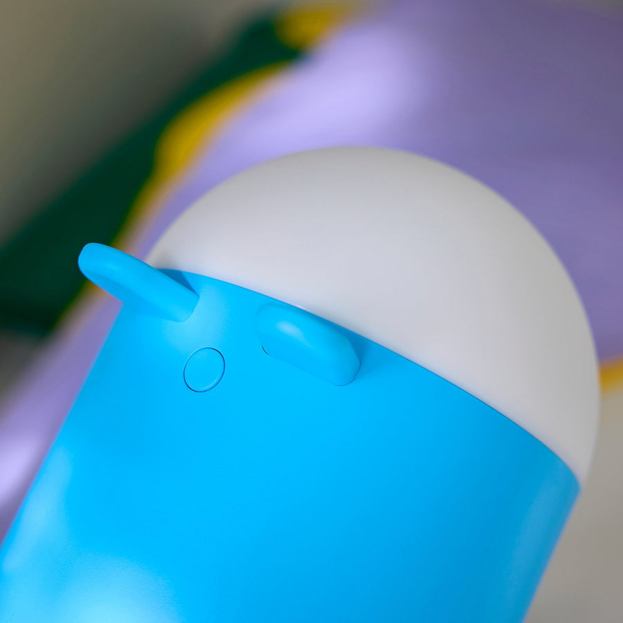 GREJSIMOJS LED table lamp, dimmable/dog blue, 30x18 cm