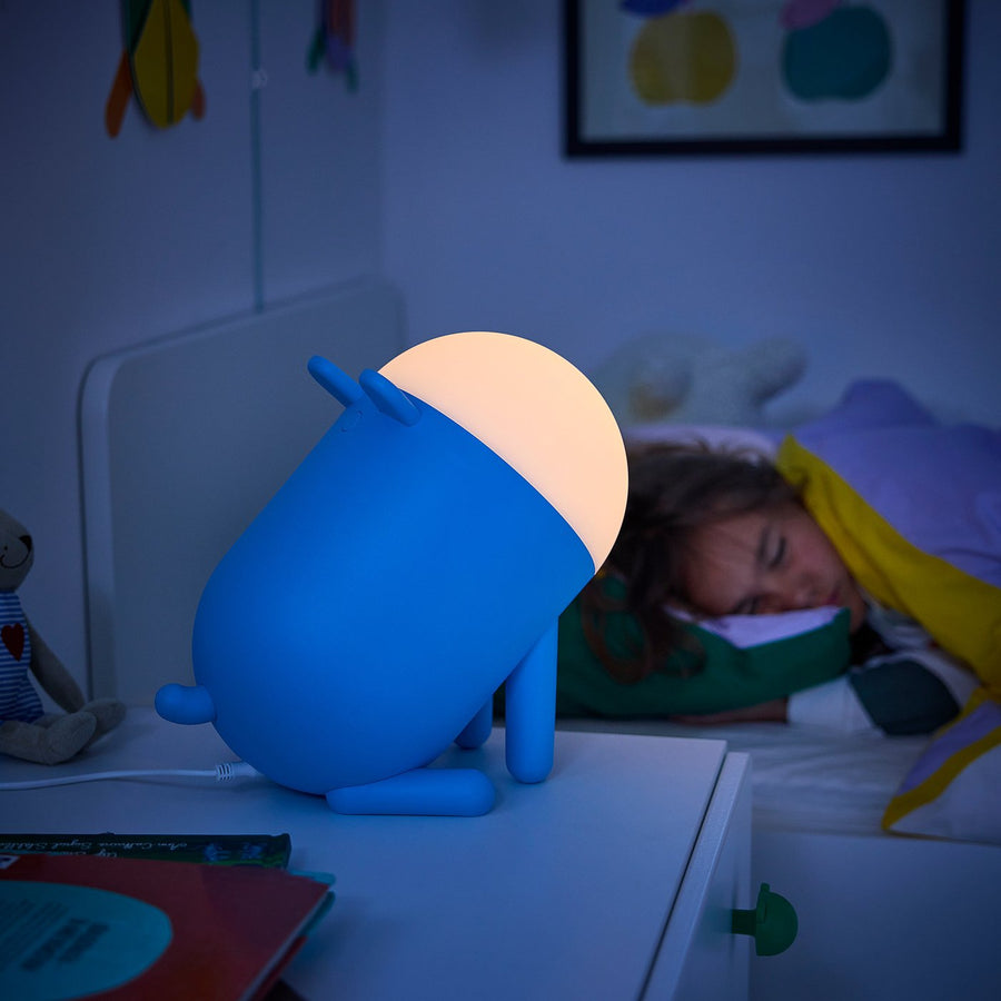 GREJSIMOJS LED table lamp, dimmable/dog blue, 30x18 cm