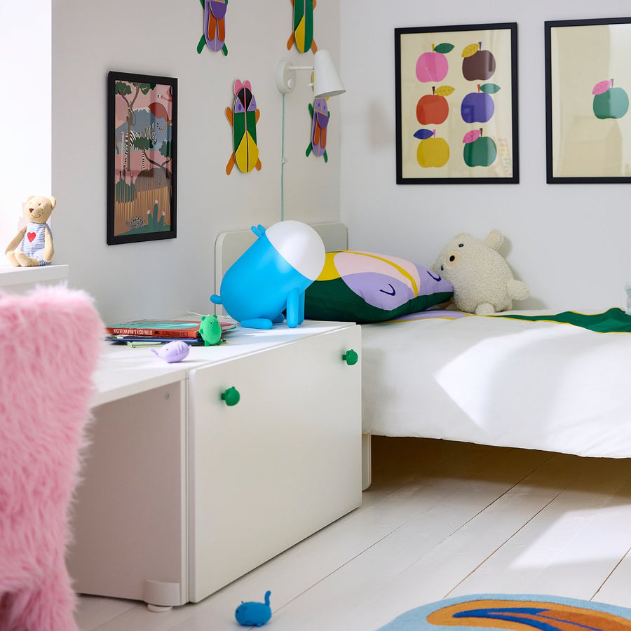 GREJSIMOJS LED table lamp, dimmable/dog blue, 30x18 cm