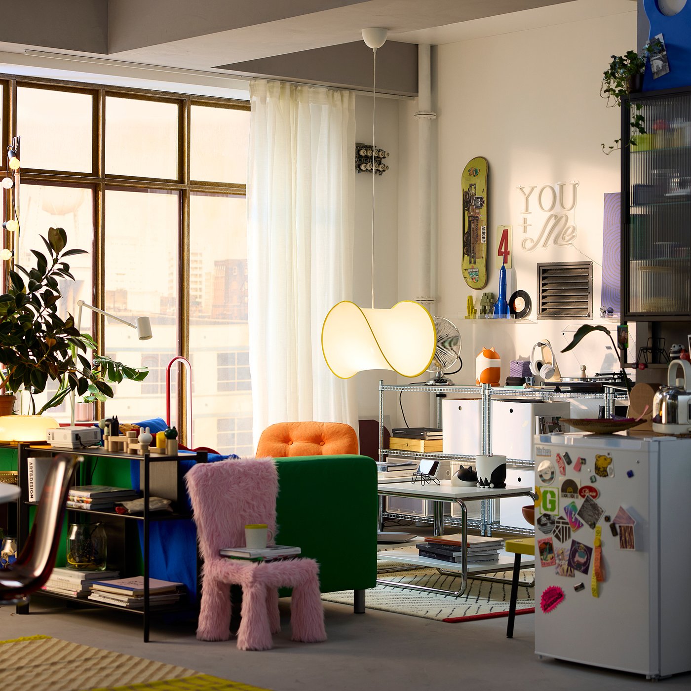 GREJSIMOJS pendant lamp shade, white/yellow, 45x35 cm