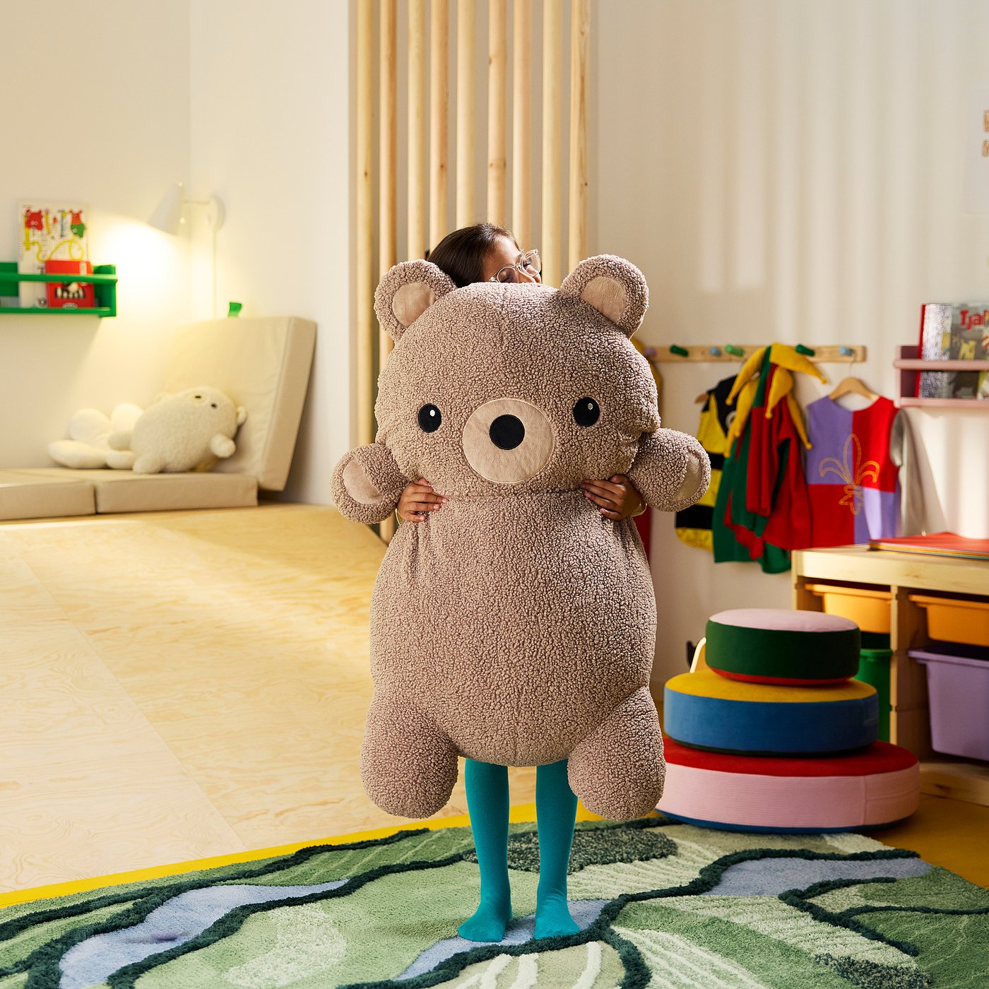 GREJSIMOJS soft toy, bear/beige, 100 cm