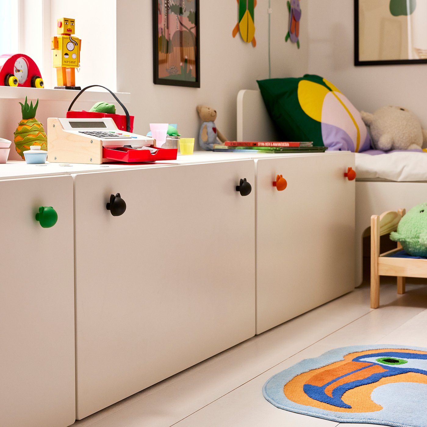 GREJSIMOJS knob, anthracite/cat, 5 mm, 2 pack