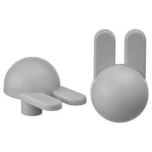 GREJSIMOJS knob, light grey/bunny, 38 mm, 2 pack
