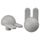 GREJSIMOJS knob, light grey/bunny, 5 mm, 2 pack