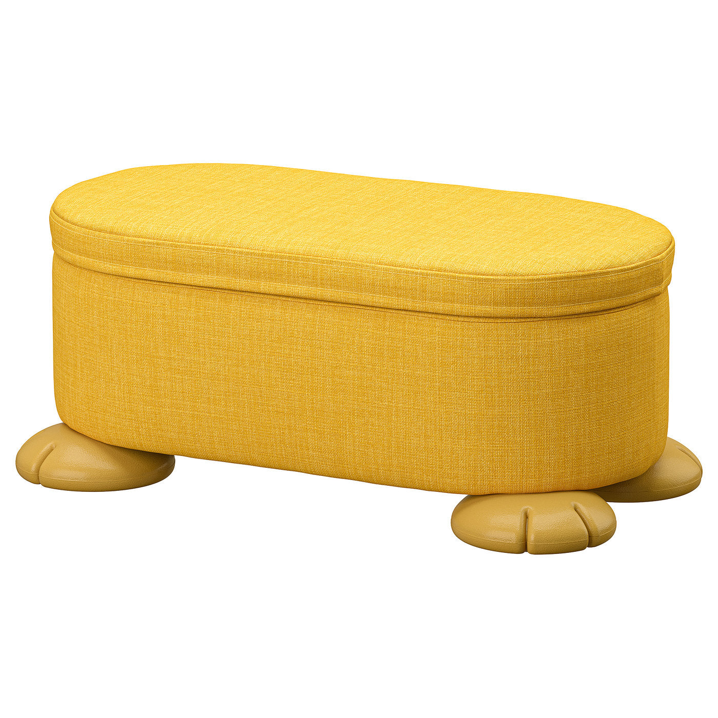 GREJSIMOJS pouffe with storage, yellow, 57x24x32 cm
