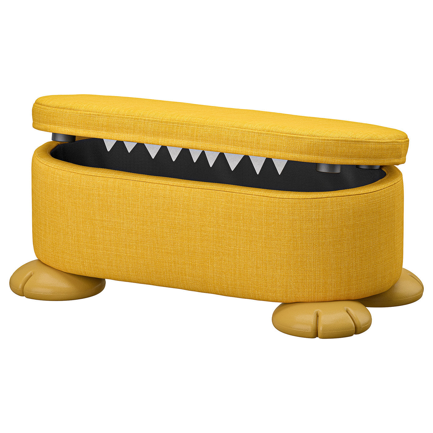 GREJSIMOJS pouffe with storage, yellow, 57x24x32 cm