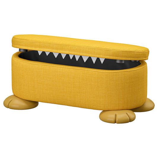 GREJSIMOJS pouffe with storage, yellow, 57x24x32 cm