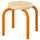 GREJSIMOJS children's stool, wood/orange, 24 cm