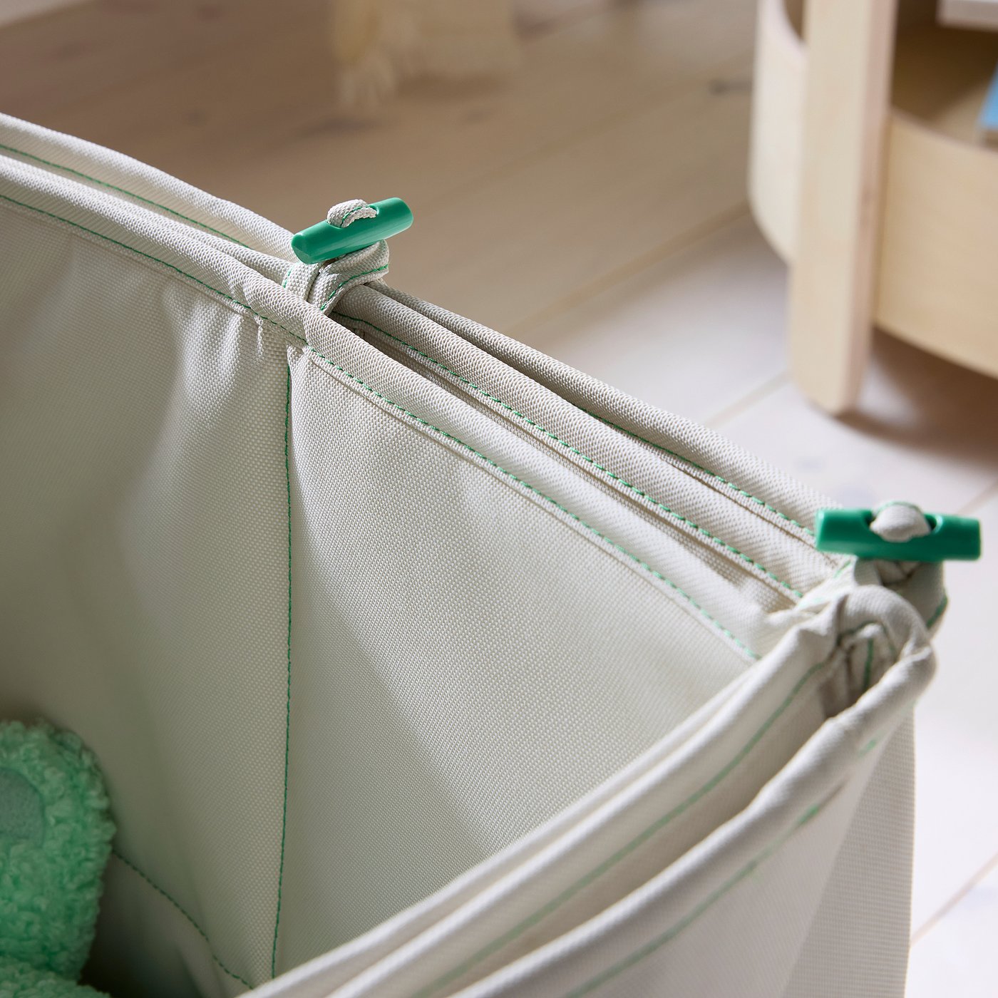 GREJSIMOJS mat/storage box, foldable/beige, 120x120 cm