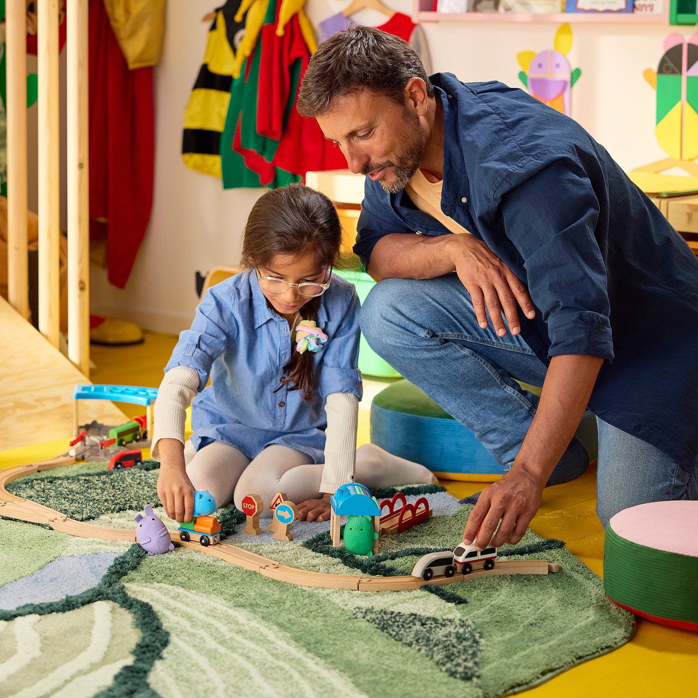 GREJSIMOJS rug, high pile, green, 215x153 cm