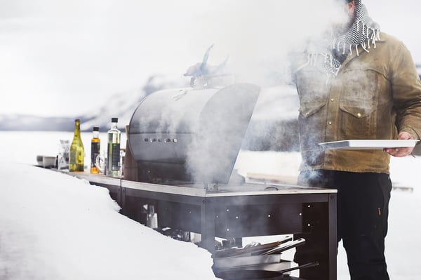 GRILLSKÄR - Charcoal barbecue, black/stainless steel outdoor