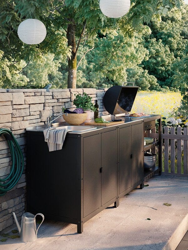 Ikea GRILLSKÄR - Charcoal barbecue, black/stainless steel outdoor