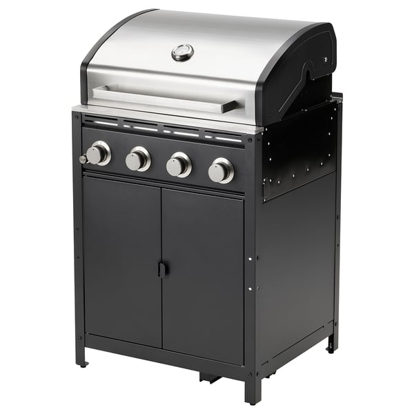 GRILLSKÄR gas barbecue, black/stainless steel outdoor, 72x61 cm