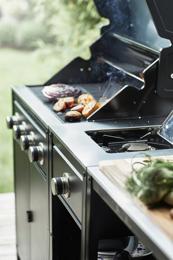 GRILLSKÄR gas barbecue, black/stainless steel outdoor, 72x61 cm