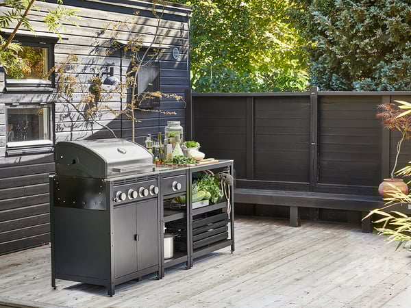 GRILLSKÄR outdoor kitchen, Length: 206 cmWidth: 61 cmHeight: 120 cm