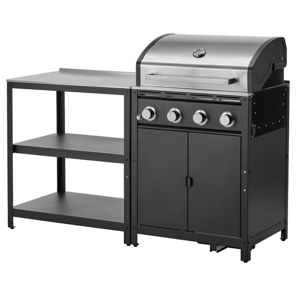 GRILLSKÄR outdoor kitchen, stainless steel, 158x61 cm