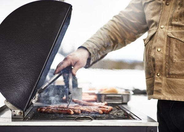 Ikea GRILLSKÄR - Kitchen with charcoal bbq, outdoor, stainless steel