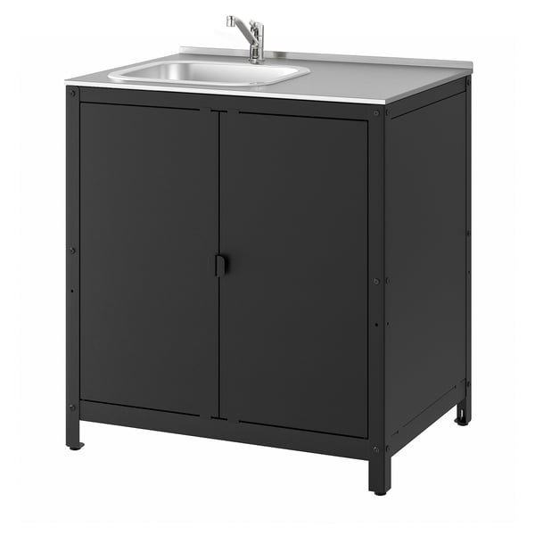 GRILLSKÄR kitchen sink unit/cabinet, outdoor, stainless steel, 86x61 cm