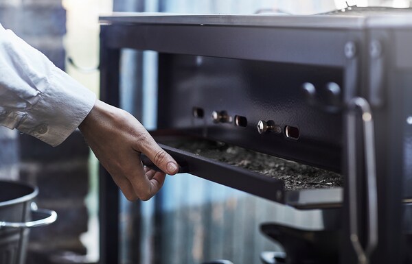 GRILLSKÄR - Sink/barbecue cabinet carbon est, stainless steel, 258x147 cm