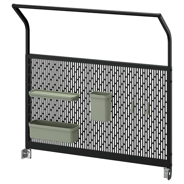 GRILLSKÄR back panel for outdoor kitchen, black, 86x87 cm