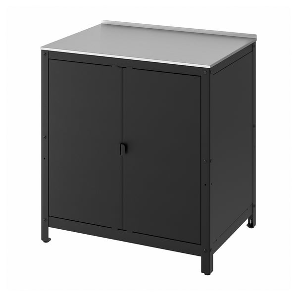 GRILLSKÄR kitchen island shelf unit, stainless steel, 86x61 cm