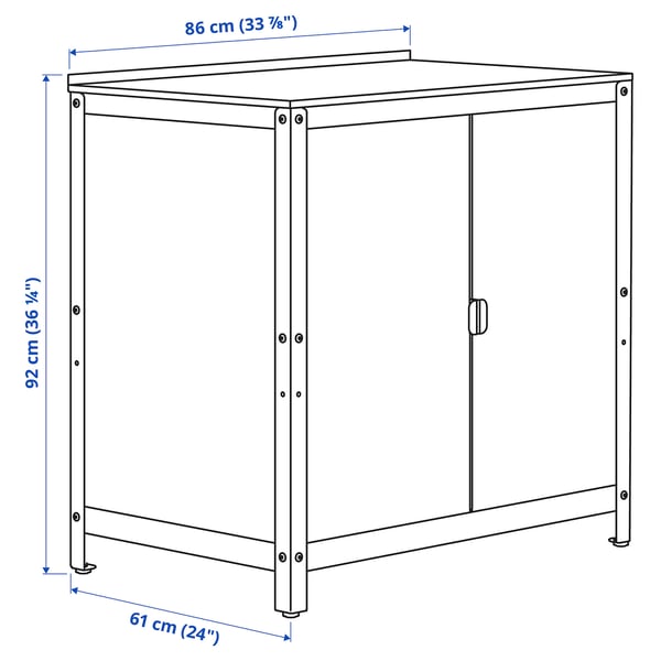 GRILLSKÄR kitchen island shelf unit, stainless steel, 86x61 cm