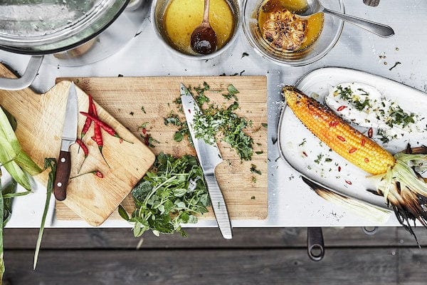 Ikea GRILLSKÄR - Kitchen island shelf unit, black/stainless steel outdoor, 86x61 cm