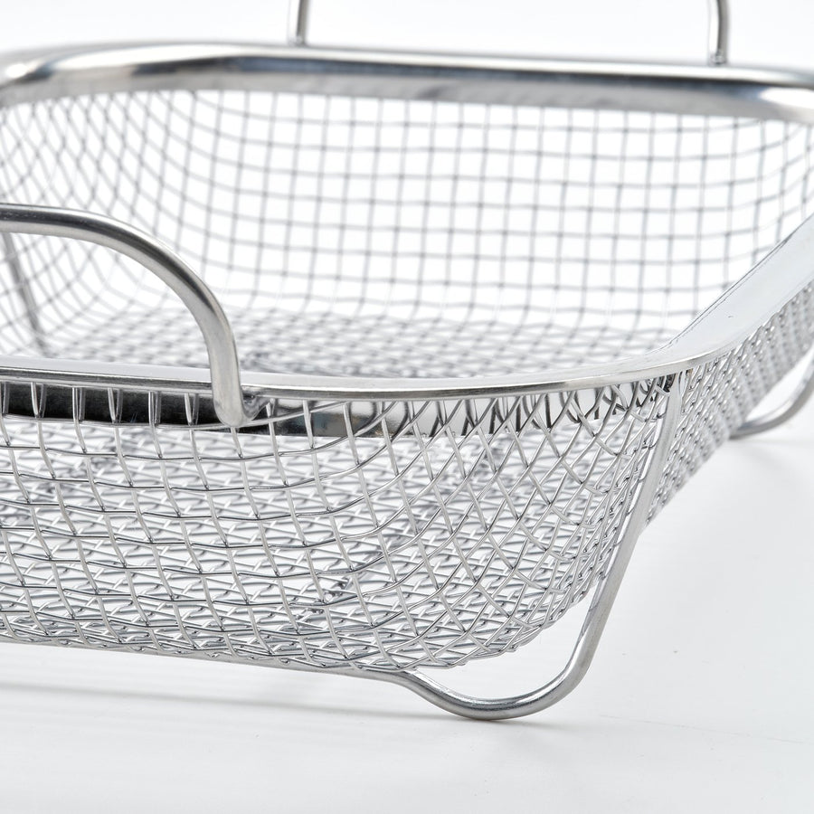GRILLTIDER barbecue basket, stainless steel, 33x19 cm