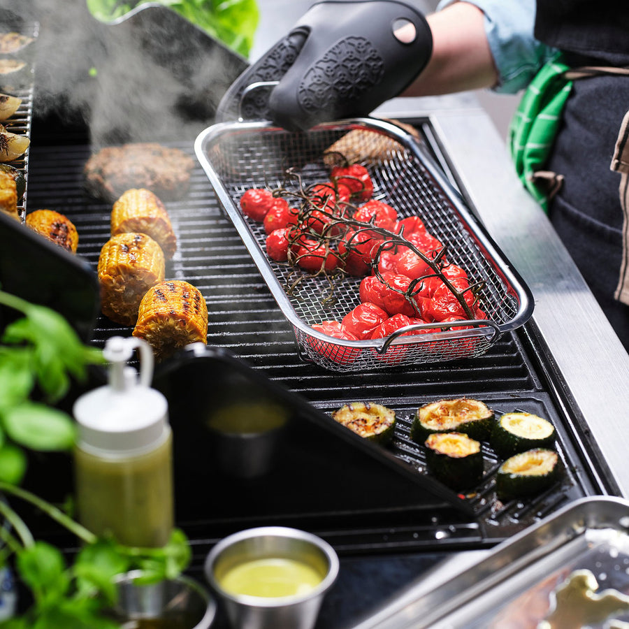 GRILLTIDER barbecue basket, stainless steel, 33x19 cm