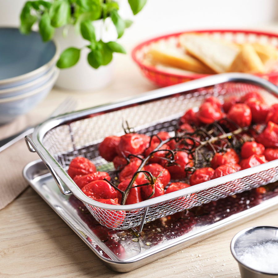 GRILLTIDER barbecue basket, stainless steel, 33x19 cm