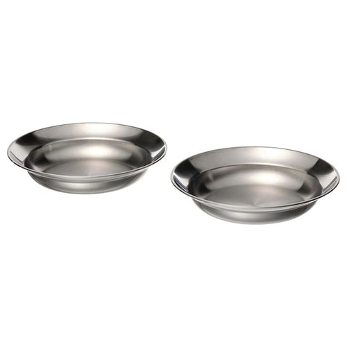 GRILLTIDER deep plate, stainless steel, 21 cm, 2 pack