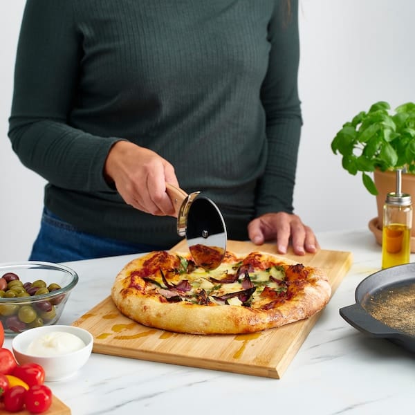 Ikea GRILLTIDER - Pizza cutter wheel, stainless steel/beech,22 cm