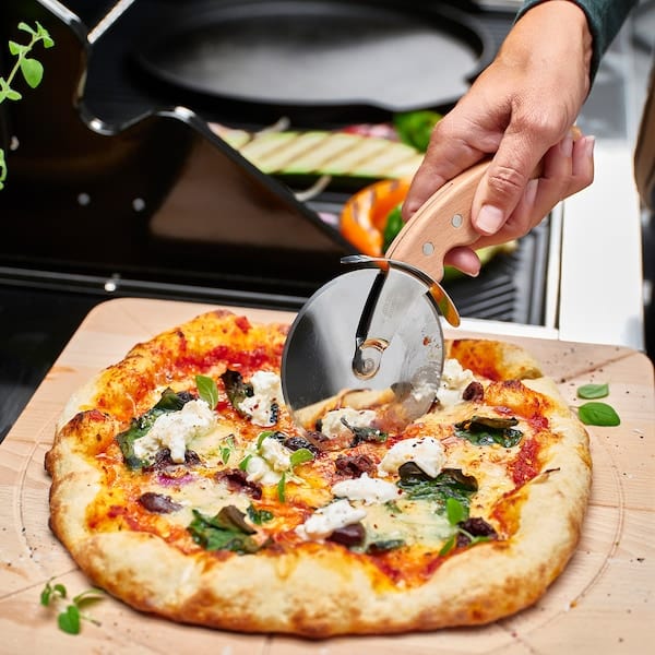 Ikea GRILLTIDER - Pizza cutter wheel, stainless steel/beech,22 cm